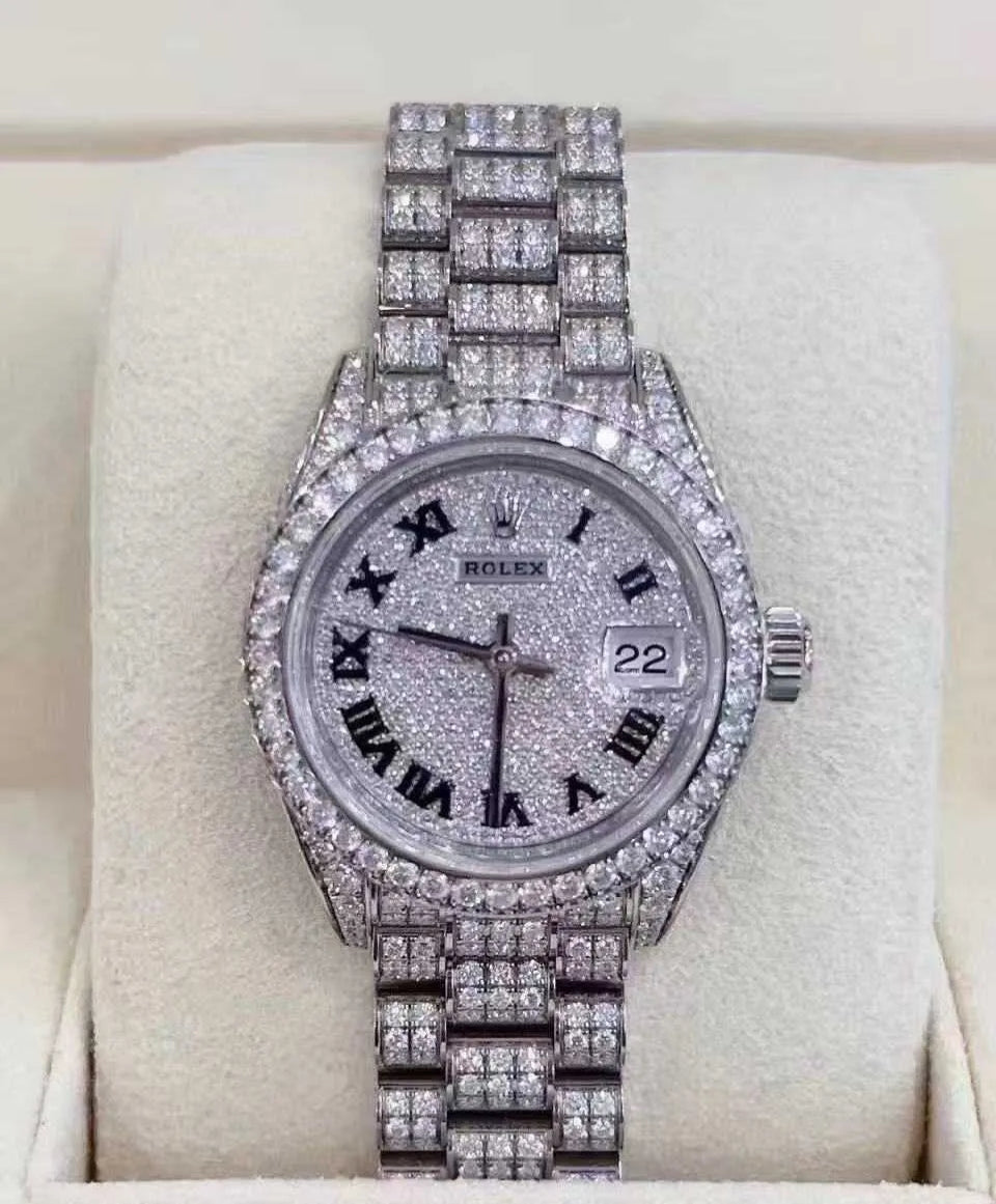 RELOJES ROLEX DATEJUST 100% MOISSANITE 1:1 VARIOS MODELOS Y COLORES CON CAJA CERTIFICADO PREGUNTA POR EL TUYO