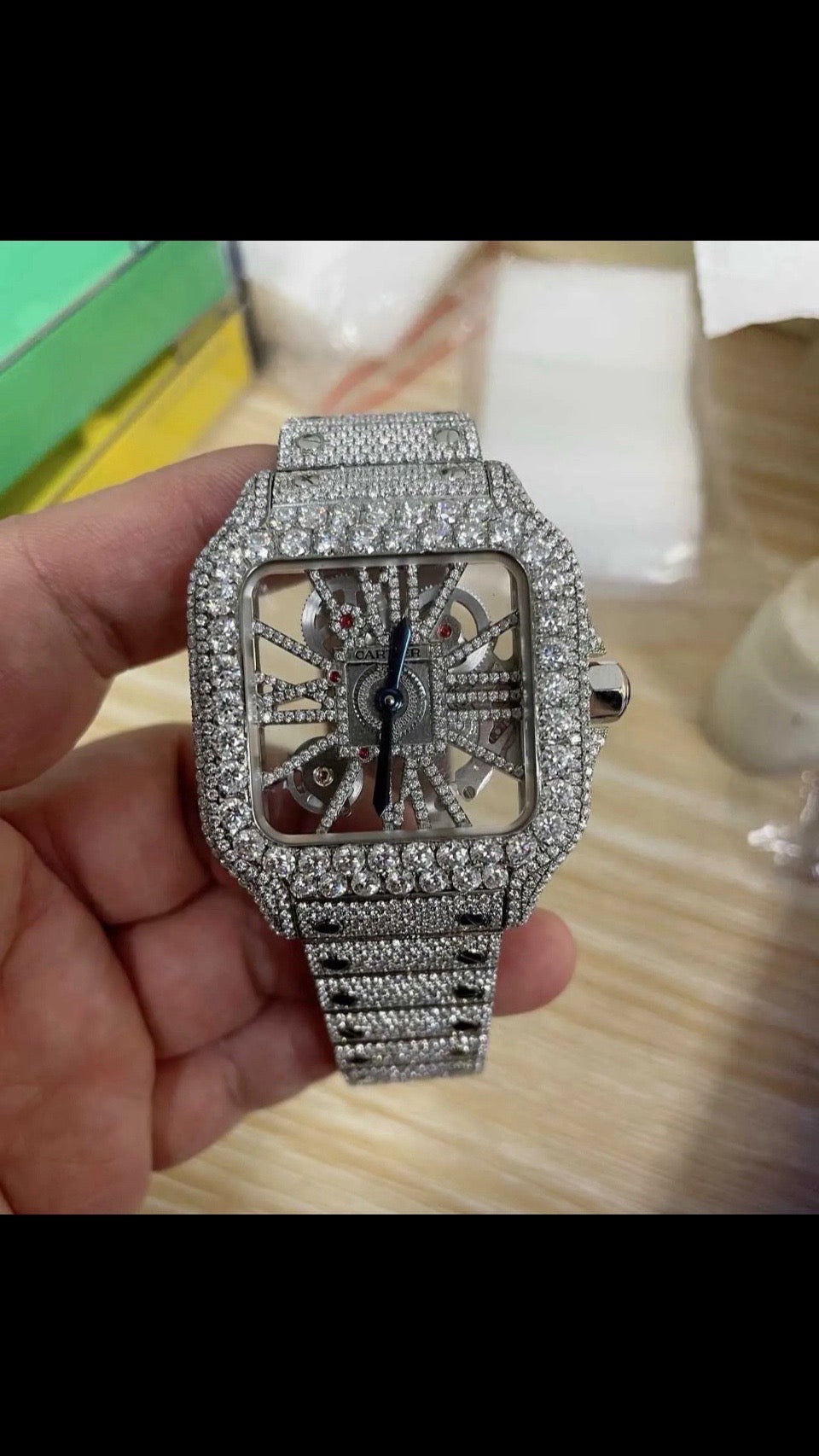 RELOJES CARTIER 100% MOISSANITE 1:1 VARIOS MODELOS Y COLORES CON CAJA CERTIFICADO PREGUNTA POR EL TUYO